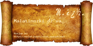 Malatinszki Éva névjegykártya