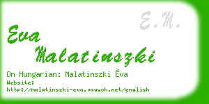 eva malatinszki business card