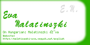 eva malatinszki business card
